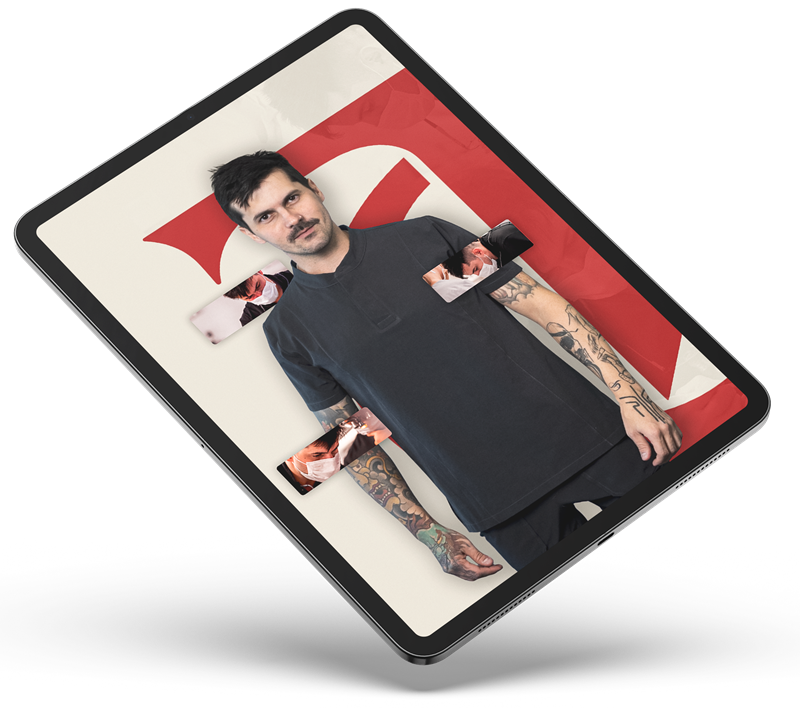 Tablet exibindo Thiago Ottoboni e cenas do curso Resina na Prática